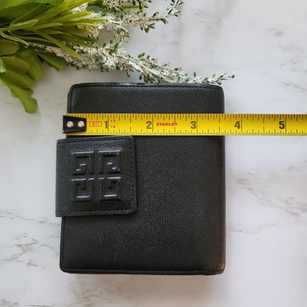 Authentic Givenchy Compact Black Leather Bifold W… - image 4